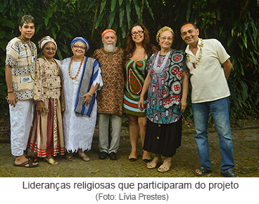 Lideranças religiosas que participam do projeto